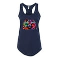 thumbnail image 2 of Cute and Colorful Pomeranian Dog Animal Lover Ladies Racerback Tank Top, Navy, Medium, 2 of 3