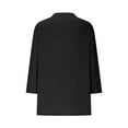 thumbnail image 5 of Lenpel Women's 3/4 Length Sleeve Tops Spring Summer Quarter Button V Neck Casual T-Shirts Basic Tee Blouses, 5 of 6