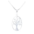 thumbnail image 3 of Jewelry Trends Sterling Silver Oval Tree of Life and Love Pendant on 18 Inch Box Chain Necklace, 3 of 4