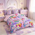 thumbnail image 2 of Manfei Cute Cartoon Daisy 7-Piece Twin Bedding,Colorful Kawaii Schoolbag Bedding Comforter Set,Pink Reversible, 2 of 7