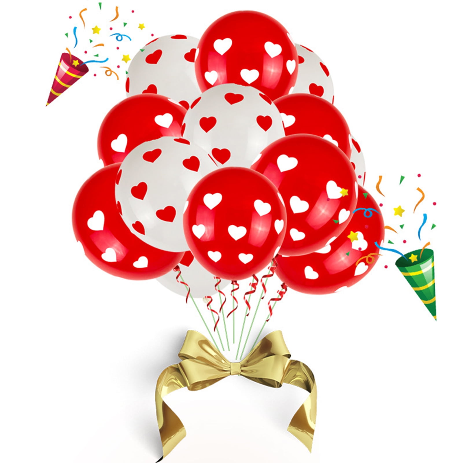 Heart Pattern Balloon Decor for Valentines Pack of 50 Heart Shaped