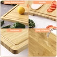 thumbnail image 3 of Yeshouse Extra Large Bamboo Cutting Board for Kitchen, Wooden Cutting Board for Kitchen, with Juice Groove and Handles, Over Sink Chopping Board for Meat, Vegetables, Turkey Carving, 3 of 7