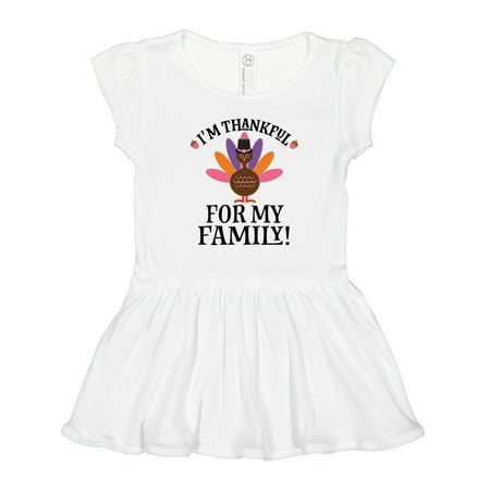 

Inktastic Thanksgiving Girl Turkey Thankful for Family Gift Toddler Girl Dress