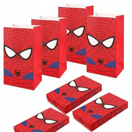 24 PCS Spiderman Flavor Bags Superhero Gift Bags Spiderman Gift Bags Hero Goody Bags
