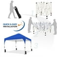 thumbnail image 4 of CRXX 12x12 Pop Up Canopy Tent with Vent, Easy Set Up Tent, Instant Sun Shelter Canopy with Wheeled Bag, 4 Sandbags, 12 Stakes & 4 Ropes, for Parties, Beach, Outdoor, Blue, 4 of 18