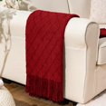 thumbnail image 1 of czcpp-Red Throw Blanket Geometric Pattern Indoor Outdoor Knitted Throws for Sofa Couch Chair Bed Christmas Decor 51"x78", 1 of 4