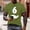 Green(New), variant on PNTUTB Men's Fashion Number 6 Print Classic Crew Neck Casual Comfortable Pullover Short Sleeve T-shirts