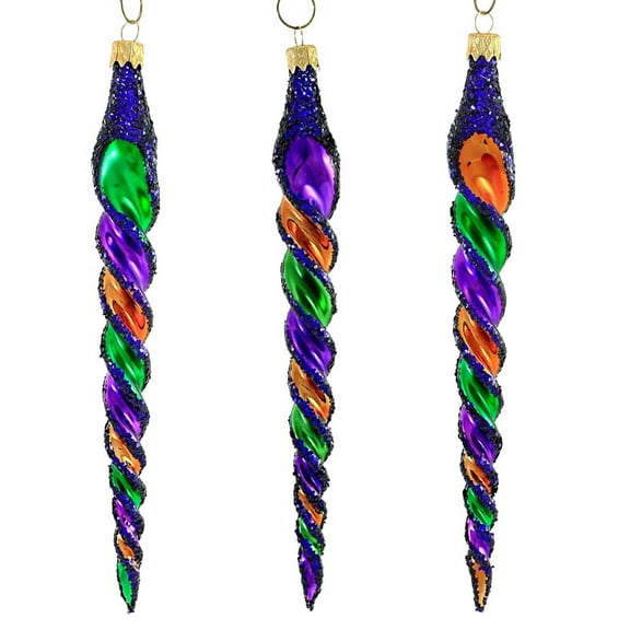 Sbk Gifts Holiday Purple Orange Green Twist Set/3 Halloween Ornament Retro Sbk221054