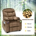 thumbnail image 6 of GLACER Kids Velvet Adjustable Recliner w/Cup Holder, Footrest, Lumbar Support, Armrests, Side Pockets - Toddler Recliner Chairs for Boys & Girls Age 3+ (Coffee), 6 of 9