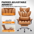 thumbnail image 2 of Ergonomic High-Back Executive Office Chair with Footrest – PU Leather, Adjustable Backrest, Swivel Lumbar Support, 250KG Capacity, 2 of 8