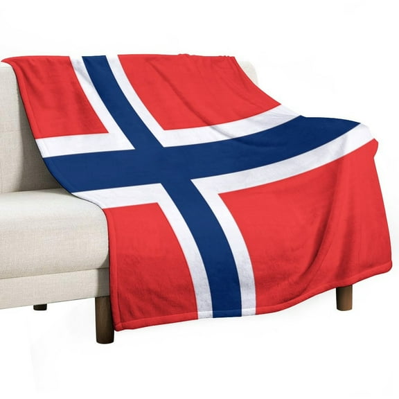 Norwegian Flag Blanket for Bed Throw Blanket for Women, Men Super Soft Plush Blanket Throw, Print Blanket