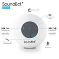 thumbnail image 4 of SoundBot® SB510 HD Altavoz de ducha Bluetooth 4.0 resistente al agua, altavoz portátil manos libres con micrófono incorporado, 6 horas de reproducción, botones de control y ventosa dedicada para ducha, 4 of 5