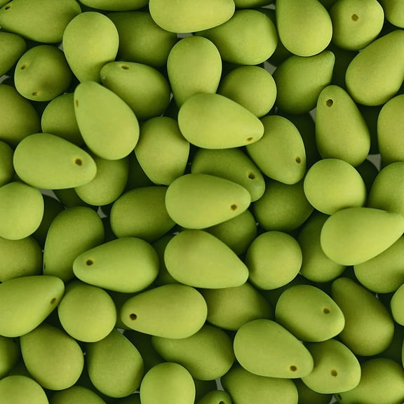 114pcs John Bead 6x9mm Czech Glass White Alabaster Yellow Green Teardrop Bead Strands for DIY Jewelry Making Crafts