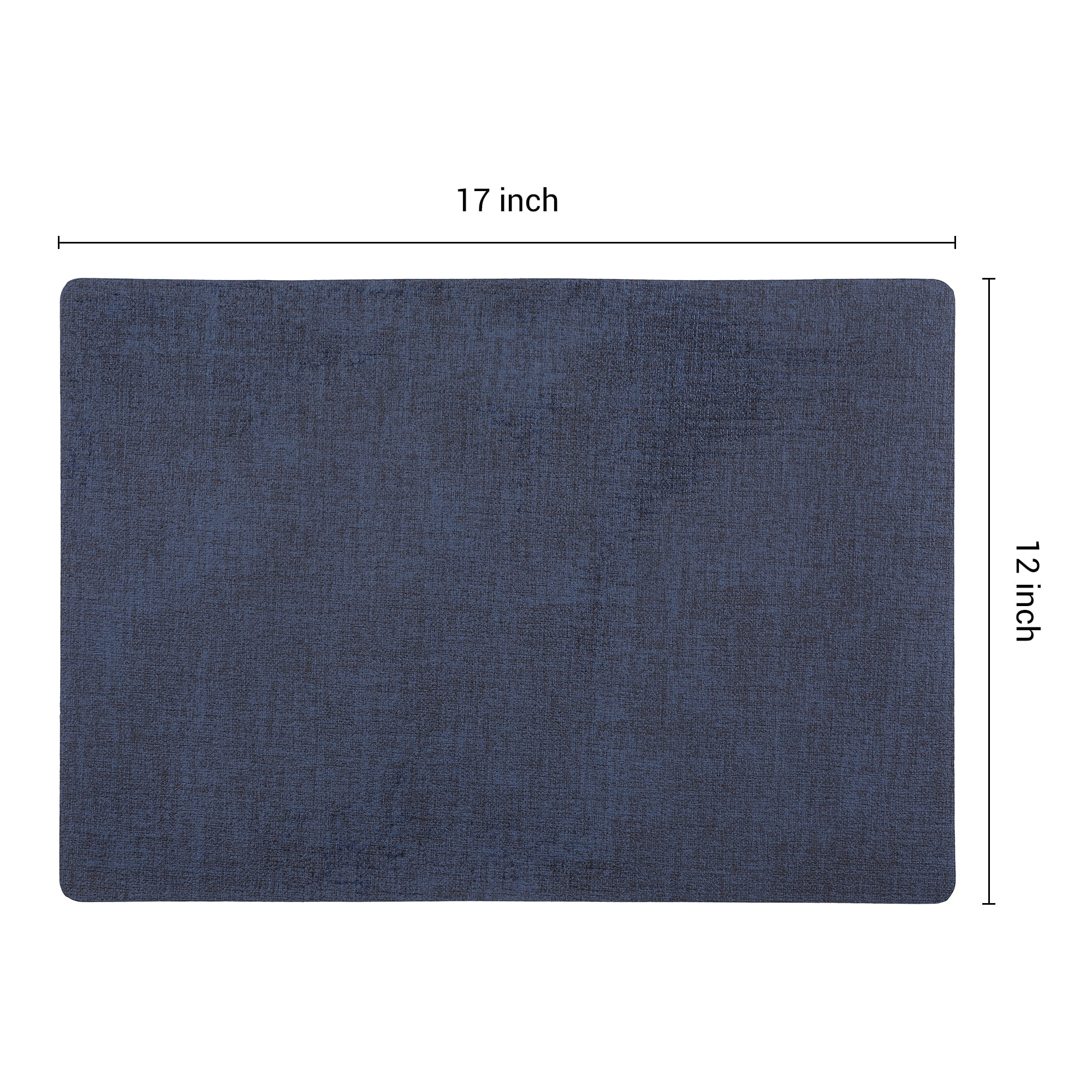 Unique Bargains Faux Leather Table Placemats for Kitchen Dining Table Light Dark Blue