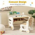thumbnail image 4 of Costway Kids Drawing Table & Chair Set for Reading Playing with Pens & Blackboard Eraser Brown, 4 of 10