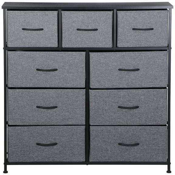 ZenStyle Fabric Storage Tower Tall Chest Organizer Unit 9 Drawer Dresser for Bedroom Hallway Entryway