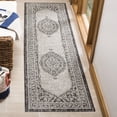 thumbnail image 2 of SAFAVIEH Courtyard Avi Traditional Indoor/Outdoor Runner, 2'3" x 8', Light Grey/Black, 2 of 9