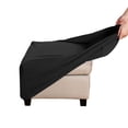 thumbnail image 6 of Lapalife Stretch Square Ottoman Covers Ottoman Slipcovers Folding Storage Footstool Cover Furniture Protector with Elastic Bottom Small Checks, Black, 6 of 6