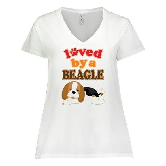 Inktastic Beagle Dog Lover Gift Women's Plus Size V-Neck T-Shirt