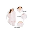 thumbnail image 2 of GLOBAL Womens Cotton Pajama Sets Long Sleeve Button Down Sleepwear Comfy Loungewear Soft Pjs Set Elegant Blush Floral L, 2 of 7