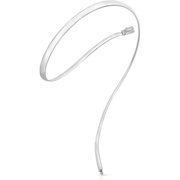 Floreo 14k White Gold 4mm Classic Omega Chain Necklace