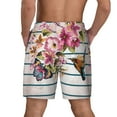 thumbnail image 2 of Lsque Mens Swim Trunks Bird and Floral Pattern - Bathing Suit Compression Liner - Beach Swim Shorts Swimwear - (S-3XL) - Stretch Quick Dry -3X-Large, 2 of 9