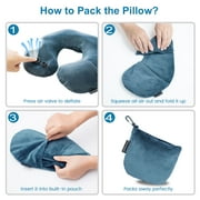 Inflatable Travel Neck Pillow for Airplane Train Car Washable Pillowcase U Shaped Office Napping Pillow