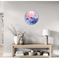 thumbnail image 4 of Decorative Tempered Glass Wall Clock Watercolor Pink and Blue Floral Design Wall Art (Style:Black Style-Arabic Nr.; Size:10";), 4 of 10