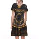 thumbnail image 1 of Balery Mystical Golden Eye Vestidos sueltos de manga corta para mujer, vestidos de verano 2025, vestidos casuales de corte A con vuelo., 1 of 6