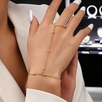 Womens Gold Finger Chain Fashion Jewelry