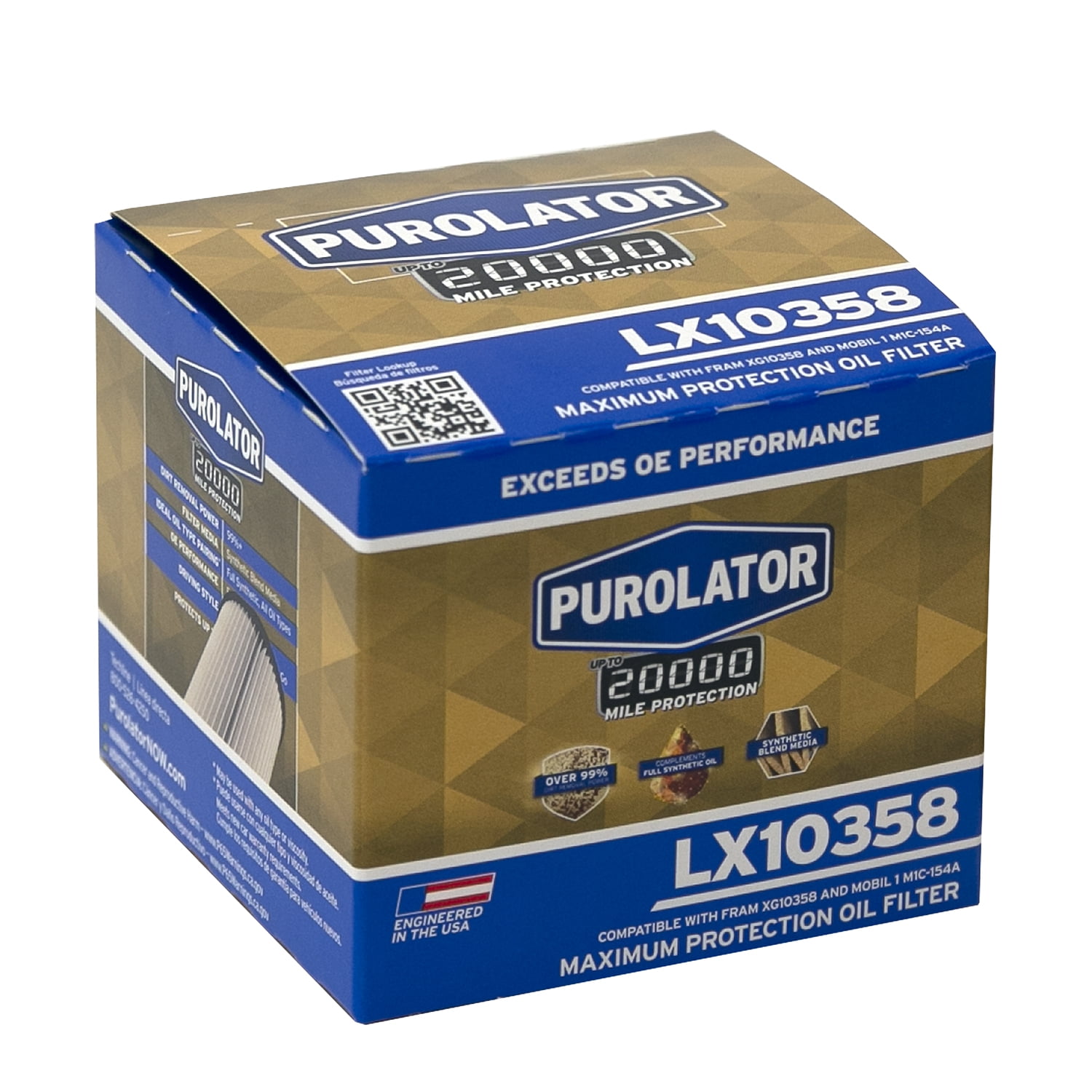 (2 pack) Purolator LX10358 Purolator 20K Oil Filter with 20,000 Mile Protection for Select Lexus, Pontiac, Scion, and more