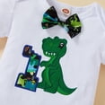 thumbnail image 4 of Babibeauty Kids Baby Birthday Wild one Outfits Infant Boy Animals Gentleman Bodysuit Cake Smash Party Clothes(White1,12-18m), 4 of 14