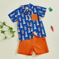 thumbnail image 6 of Baby Boy Outfits Toddler Clothes Child Kids Summer Cotton Soft Print Short Sleeved Running Suit 6M 12M 18M 24M 3T 4T T Shirt and Shorts T-Shirt with Solid 2Pcs Outfit 2-Piece Set, 6 of 9