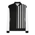 thumbnail image 6 of Otntypg Lightweight Striped Color Block Bomber Jackets for Women Casual Drop Shoulder Long Sleeve Button Down Varsity Cardigan Outwear Coats Trendy Pocket Baseball Sweatshirts Black#02 M, 6 of 6