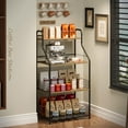 thumbnail image 4 of Microwave Stand with Storage 4-Tier, Bakers Racks for Kitchens, Coffee Bar Microwave Cart with Storage, Metal Bakers Rack with Storage, Coffee Cart with 5 S-Hooks, 4 of 9