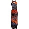 thumbnail image 3 of Peach Couture Robe Maxi Tropicale à Col Halter en Métal Orange Large, 3 of 6