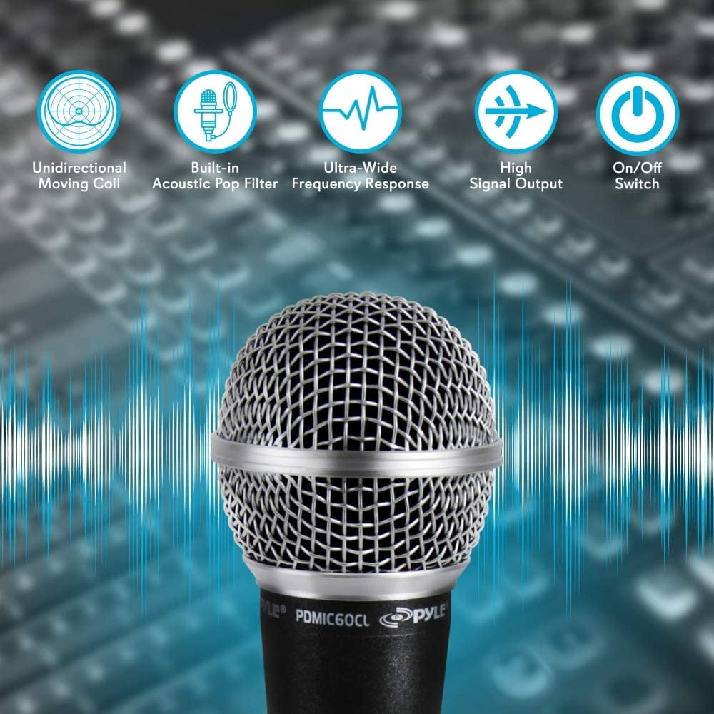 Professional Dynamic Vocal Microphone with Adjustable Stand - Cardioid Unidirectional Handheld Mic for Live Performance and Studio Recording