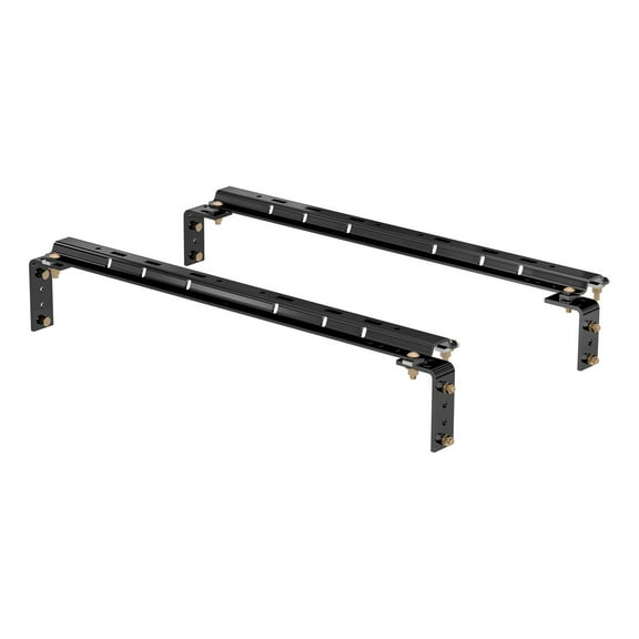 CURT 16100 Industry-Standard 5th Wheel Hitch Rails and Brackets, Gloss Black, 25,000 Pounds