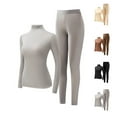 thumbnail image 2 of FUZHIQ Womens Thermal Underwear Women's Lined Thermal Underwear Set Long Johns Base Layer Set for Women Winter Top Bottom, 2 of 6