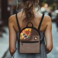 thumbnail image 4 of Eheartsgir Autumn Wolf Mini Backpack with Zipper Lightweight Small Backpack for Travel, Polyester Travel Shoulder Bags for Gym, 4 of 8