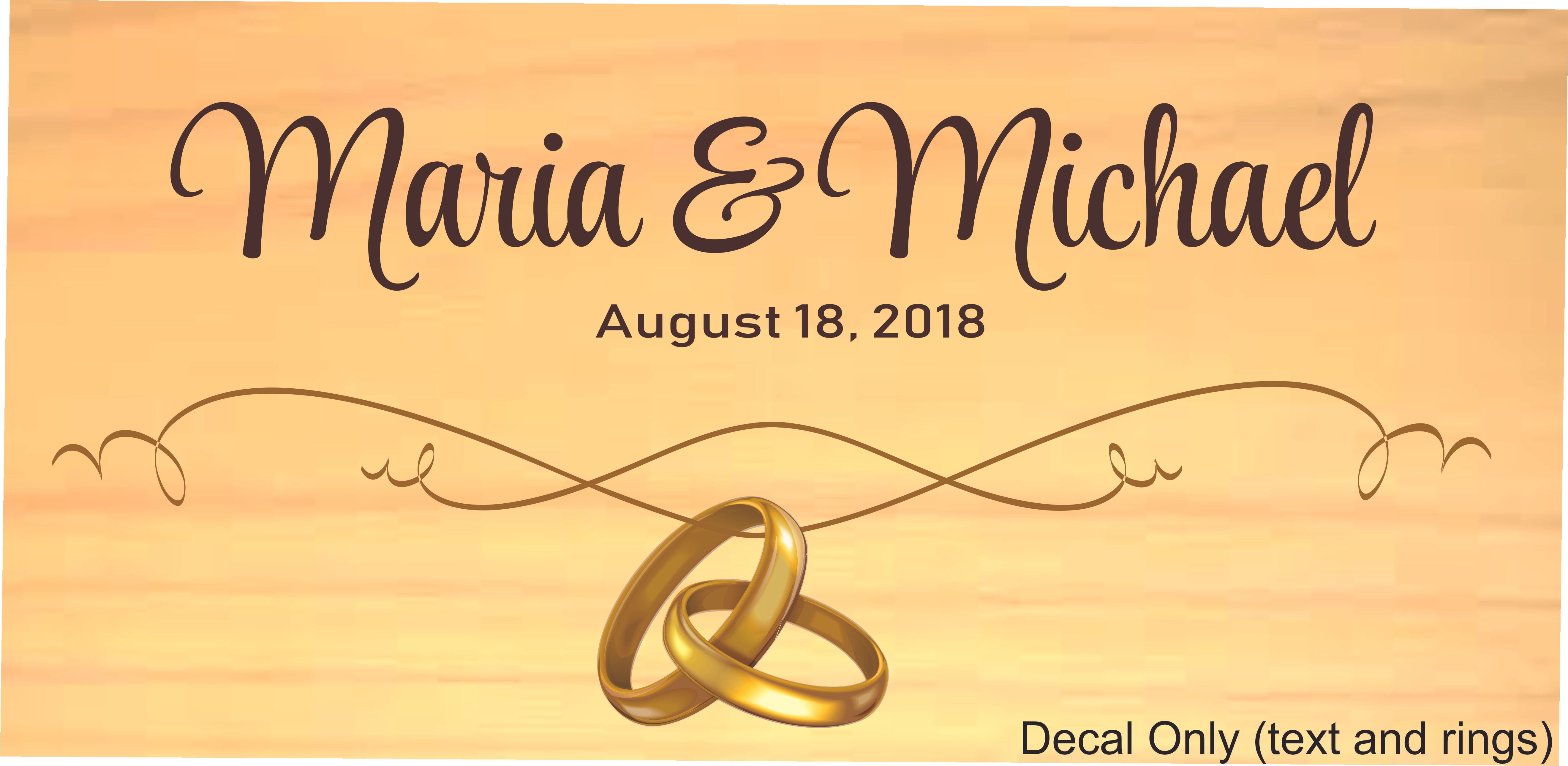 Marriage Wedding Bride Groom Name Customized Wall Decal Custom Vinyl