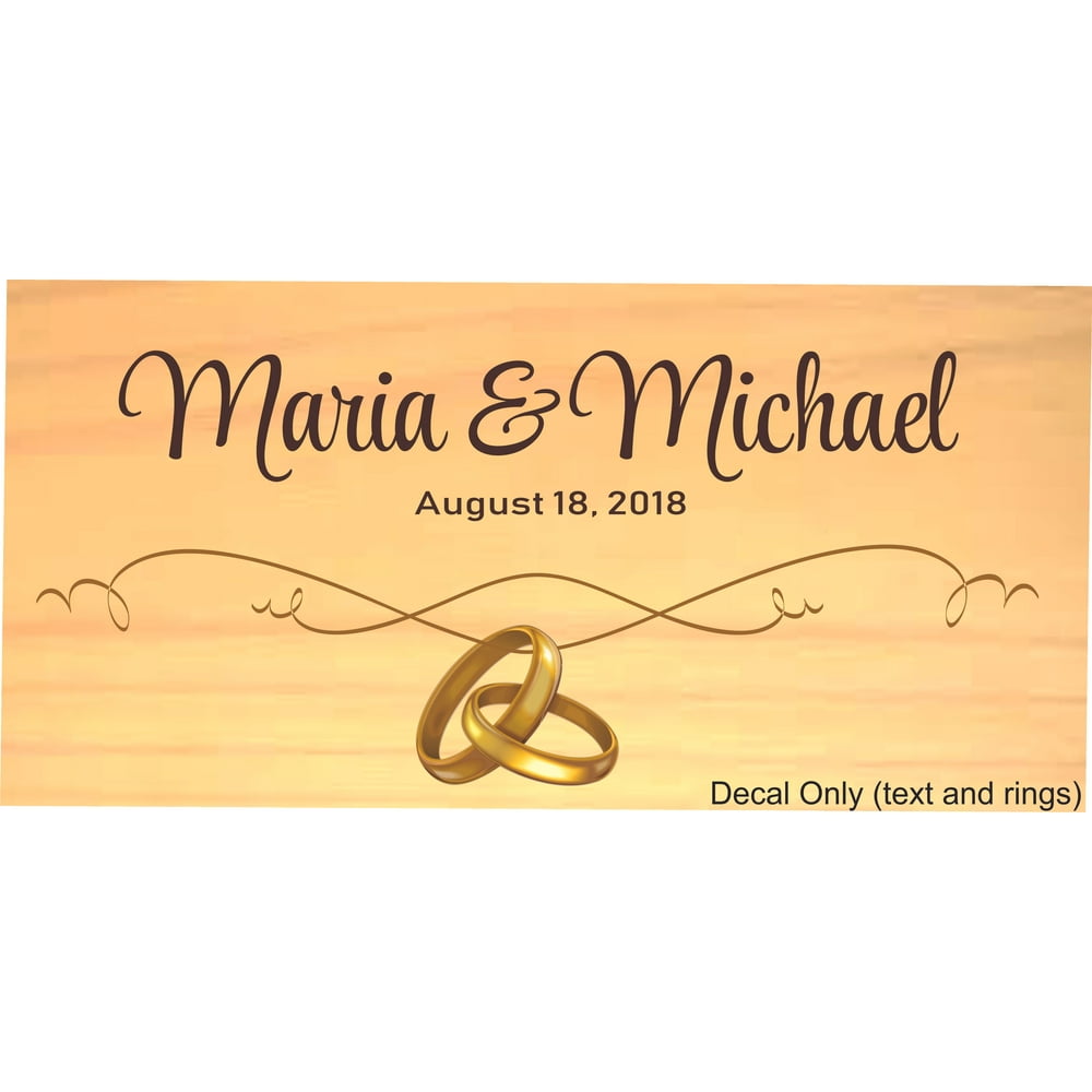 Marriage Wedding Bride Groom Name Customized Wall Decal Custom Vinyl