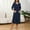 #165-Navy, variant on Roncen Women Zipper Robe 3/4 Sleeves Loungewear Dress Full Length Sleepwear Pockets Housecoat Nightgown Long Bathrobe