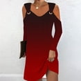 thumbnail image 4 of Summer Dress for Women,Dress for Women,Womens Summer Printed Fashion Long Sleeve Turndown Collar Dress,Long Sleeve Dress for Women,Womens Summer Dress, 4 of 5