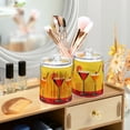 thumbnail image 3 of Yayeee 4 Pack Qtip Holder Bathroom Cotton Swab Canister with Lid Clear Dispenser Set, Orange Cocktails, 3 of 6