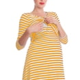 thumbnail image 5 of SPRING PARK Maternity Pregnant Nursing Tops Pregnancy Shirts Casual Stripe O-Neck Sleepwear, 5 of 7