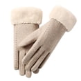 thumbnail image 3 of Winter Ski Inner Glove Lined With Men's And Women's Outdoor Cycling Plus Windproof And Cold Warm Flip Finger Screen Gloves Gloves Mittens Combo with Pocket Mittens for Women Cold Weather Insulated, 3 of 3