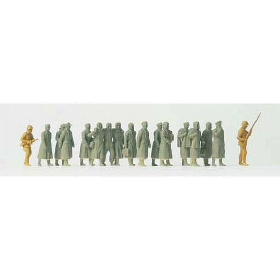 HO Unpainted German Prisoners of War (20) (Kit)