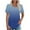 Blue, variant on Women's Ombre Color Short Sleeve T-Shirt, Spring Summer Round Neck Top with Puff Sleeves, Fashionable Lightweight Blouse