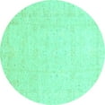 thumbnail image 1 of Ahgly Company Indoor Round Oriental Turquoise Blue Traditional Area Rugs, 5' Round, 1 of 4